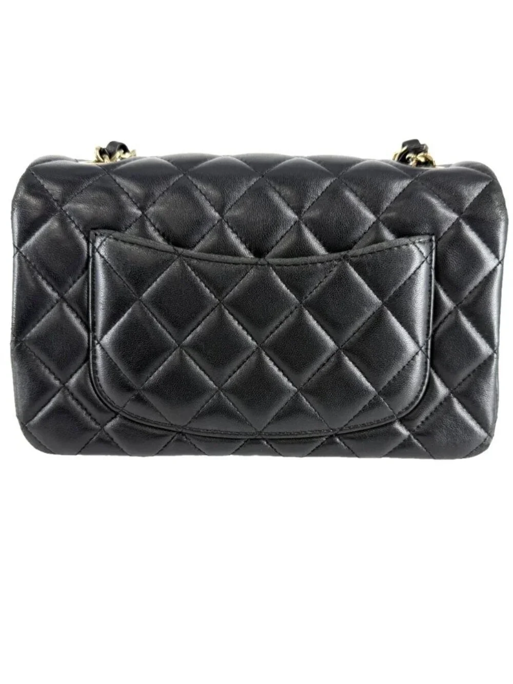 Chanel Shoulder Bag Mini Quilted CC Logo Bag Crossbody Lambskin Black Gold